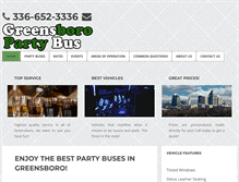 Tablet Screenshot of greensboropartybus.com